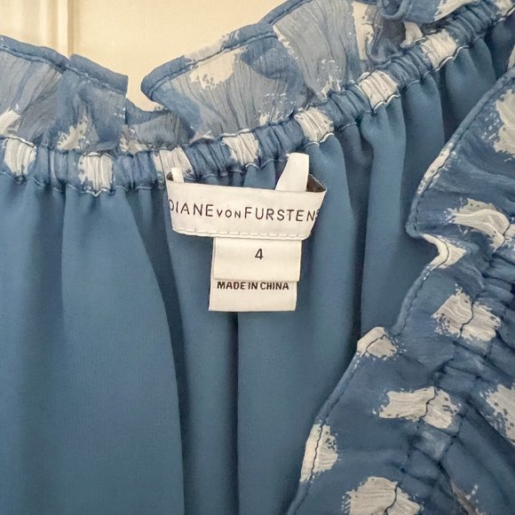 DVF Off Shoulder Polka Dot Dress - Size 4 - Picture 3 of 11